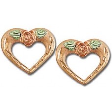 Rose Gold Heart w/ Rose Earrings - by Landstrom's